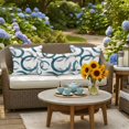 thumbnail image 5 of Turquoise Grey Outdoor Pillow Covers 18x18 Inch Throw Pillow Covers Set of 2 Waterproof Decorative Pillow Cases Geometric Circle Modern Abstract Simple Art Cushion Covers for Patio Furniture Garden, 5 of 8