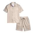 thumbnail image 5 of Men's 2 Pieces Short Sleeve Button Down Shirts and Short Set Casual Beach Vacation Summer Outfits, 5 of 6