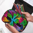 thumbnail image 6 of Sikiie Multicolored Beautiful Flower Print Flip Double-layer Pencil Case, All-purpose Stationery Bag for Study and Office, Zipper Design, Unisex, 6 of 7
