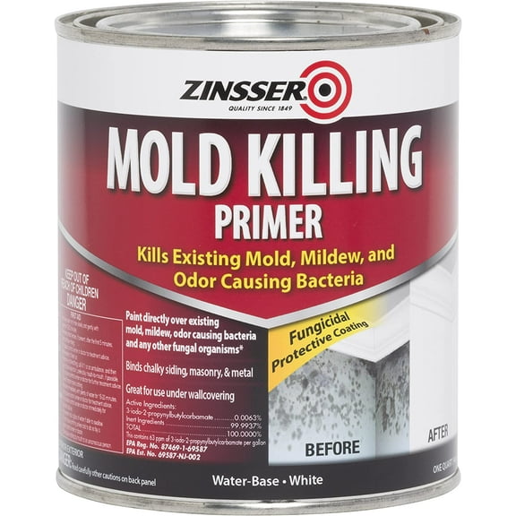 Zinsser 276087 Mold Killing Primer, Quart, White