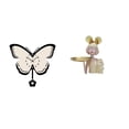 thumbnail image 1 of Reloj de pared de mariposa acrílico con bandeja para guardar llaves y estatua moderna, figura de resina creativa para oficina, comedor, dormitorio y e, 1 of 8