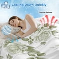 thumbnail image 3 of Sage Green Flower Cooling Blanket, Lightweight Breathable Summer Throw Blanket with Double Sided Cold Effect,Vintage Country Rose Leaf Floral Picnic Beach Blankets Bed Sheet for Hot Sleepers 60"x80", 3 of 8