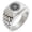 Silver, variant on Stainless Steel Helm of Awe Viking Norse Geometric Pattern Step-Down Biker Style Polished Ring