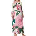 thumbnail image 2 of Large Size Floral Long Sleeved Dress Women Dress for Parties Elegant Chic Evening Dresses, 2 of 7