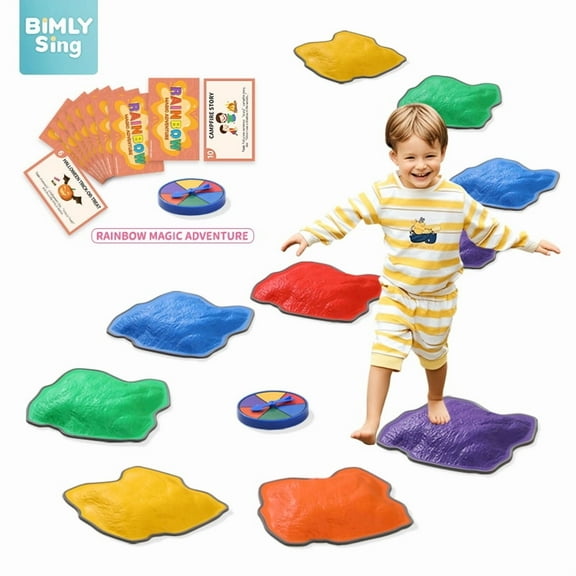 Bimlysing Sensory Stones 12PCS Non-Slip,9.5 "*9.5 ",Ages 3-5