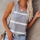 thumbnail image 1 of Fiudx Ofertas Del Día Tops Casuales Sin Mangas de Verano con Estampado de Rayas y Cuello Redondo para Mujer, 1 of 7