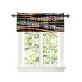 thumbnail image 2 of Kitchen Cafe Valance Curtain for Small Windows,Abstract Orange and Black Stripe Rod Pocket Short Valances Modern Swirling Window Treatment Panel for Living Room/Bedroom/Bathroom,42x18in, 2 of 9