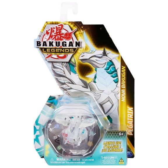Bakugan Legends, Nova Pegatrix (White), Light Up Bakugan Action Figures with Trading Card