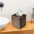 thumbnail image 6 of Monarch Abode Tissue Box Cover, Hand Hammered, Metal, Square Tissue Box Holder, Black, 6 of 11