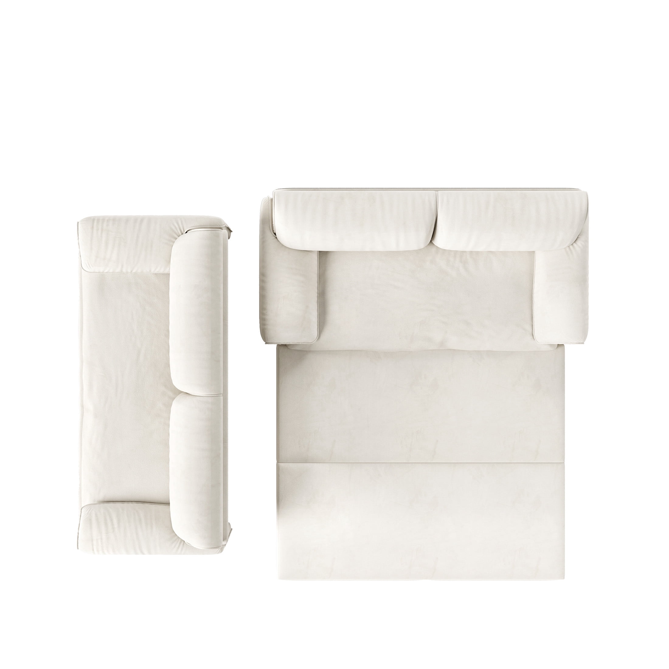 Noble House Alver Velvet Pull Out Loveseat Sofa Bed, 3-in-1 Convertible Queen Sleeper with Side Pocket, Beige White