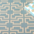 thumbnail image 4 of SAFAVIEH Courtyard Thurstan Geometric Indoor/Outdoor Area Rug, 5'3" x 7'7", Aqua/Beige, 4 of 9