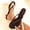 Brown, variant on Womens Black Velvet Thong Sandals Chunky Low Heel Slide Mules Casual Comfort Summer Shoes,Size 6.5