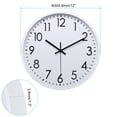 thumbnail image 2 of Reloj de pared Uxcell de 12 pulgadas, reloj de pared redondo silencioso y sin tictac con números en 3D, blanco, 2 of 6