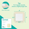 thumbnail image 4 of Ourmed Silicone Foam Dressing with Border Large Adhesive Waterproof Bandages, 4"X4", 5 Pieces, 4 of 11