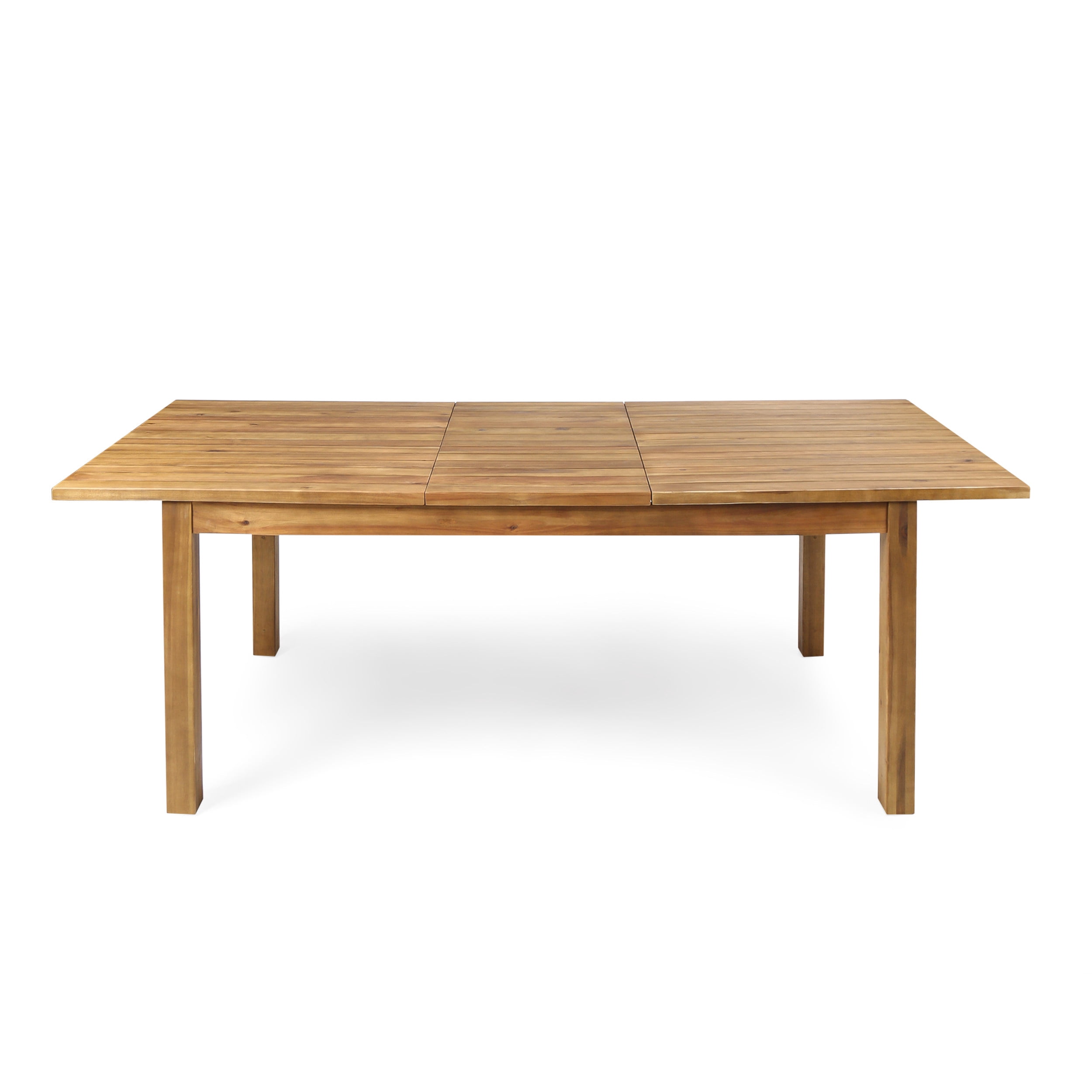 Outdoor Expandable Dining Table, Retractable Acacia Wood Household Table for Patio Garden, Teak
