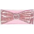 thumbnail image 2 of Zukuco Chair Sashes Bows Sequin Stretchy Spandex Bands One-Sided Sequins Decor for Wedding Party Home Chair Cover Sash Decorations, 2 of 5