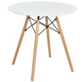 thumbnail image 1 of Costway Dining Table Round White Modern Dining Table 31.5" W/Solid Wooden Leg For Kitchen, 1 of 10