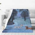 thumbnail image 1 of Manta de viaje de felpa suave de La dama y el vagabundo para dormitorio, sala de estar, sofá, oficina, regalo para todas las estaciones para mujeres, hombres, niñas y niños, 1 of 7