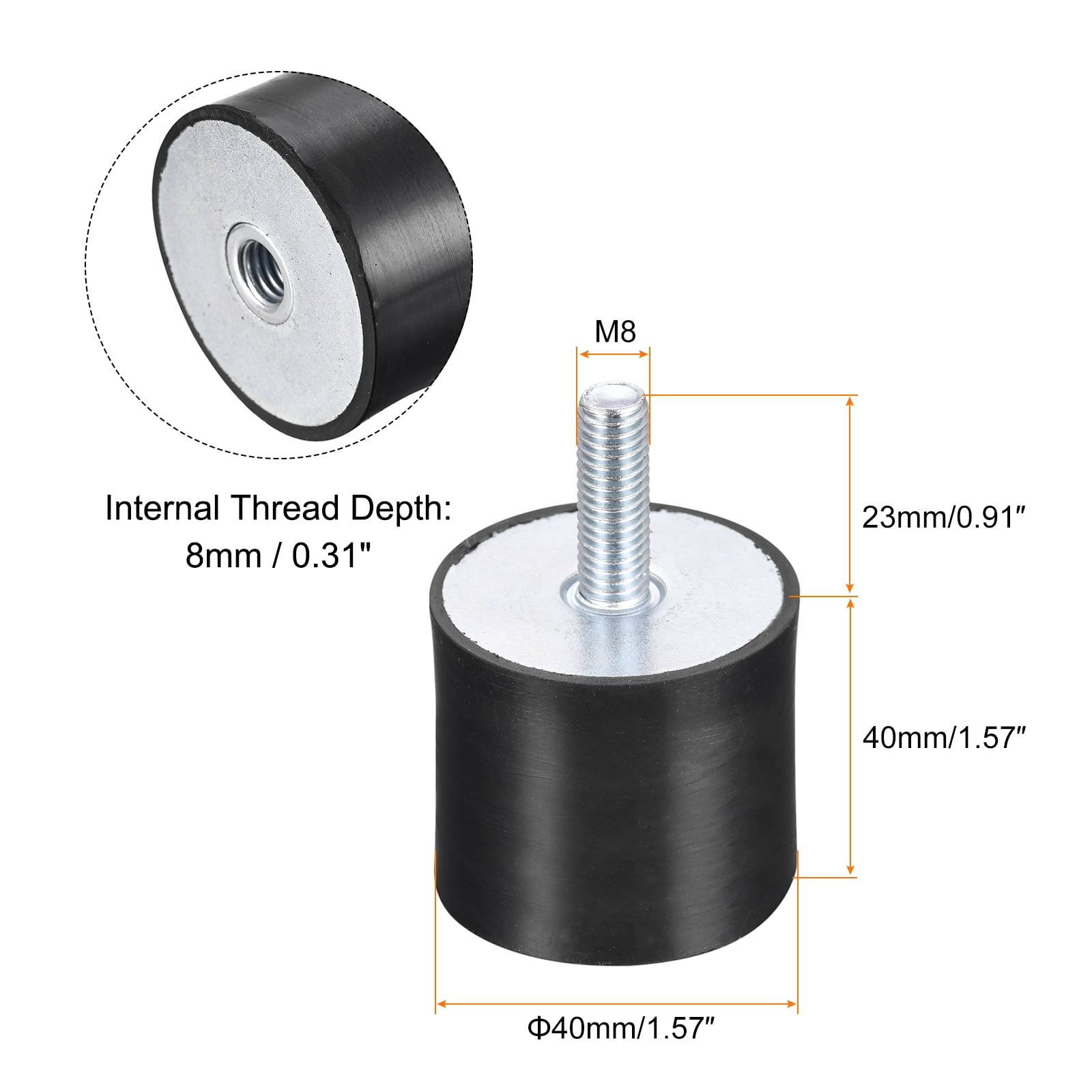 Unique Bargains Rubber Mounts Vibration Isolator Shock Absorber Black D40mmxH40mm