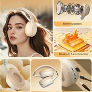 xjwjuw Bluetooth Headphones Wireless, Noise-Cancelling Stereo Sound, HiFi Foldable Over-Ear Headset, Bluetooth 5.4, HD Call, Music Playback, Comfortable for Travel and Gaming