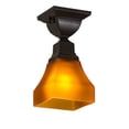 thumbnail image 3 of Meyda 229387 5 in. Square Bungalow Frosted Amber Flushmount Ceiling Fixture, 3 of 5