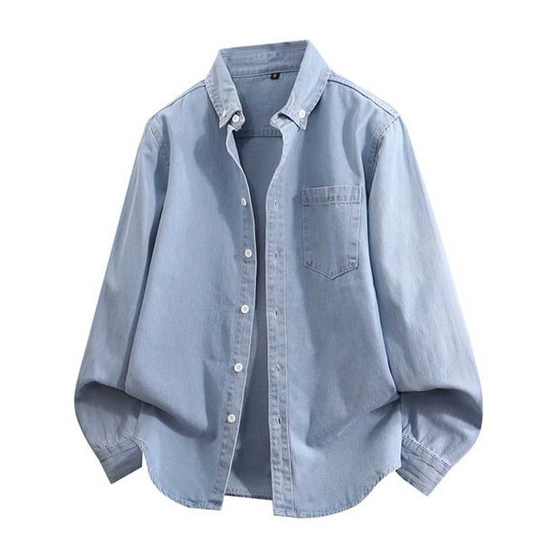 Blusa y camisa de manga larga con cuello vuelto para hombre, blusa informal a cuadros a la moda con botones y cuello vuelto, blusa de poliéster para hombre