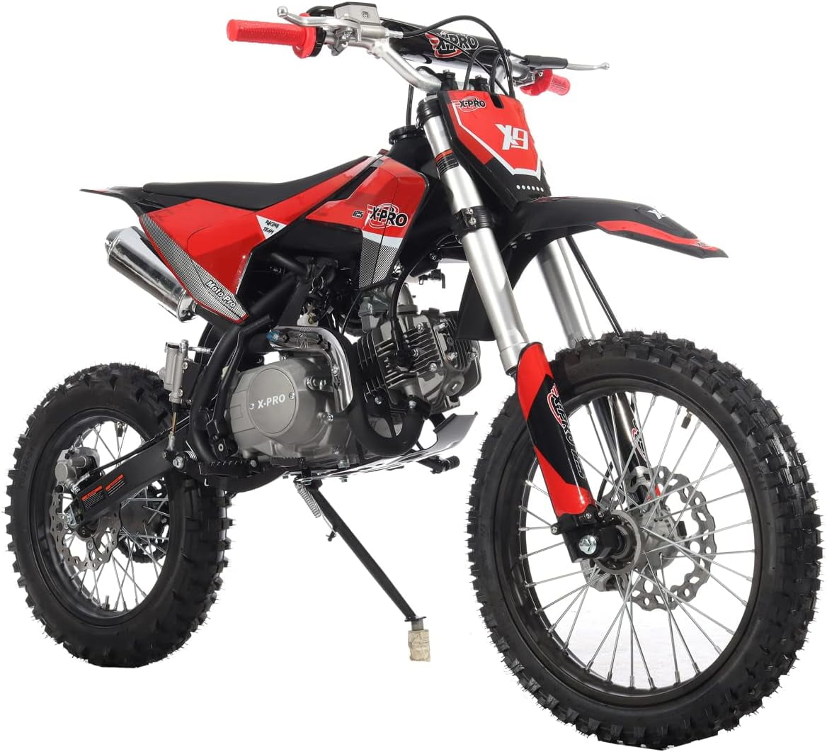 X-Pro Brand New X9 125cc Pit Dirt Bike with 4-Speed Manual Transmission Kick Start 17"/14" Tires