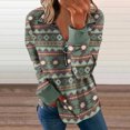 thumbnail image 2 of Blusa de manga larga con estampado de tribu con cremallera informal a la moda para mujer Pompotops gfhjh15624, 2 of 6