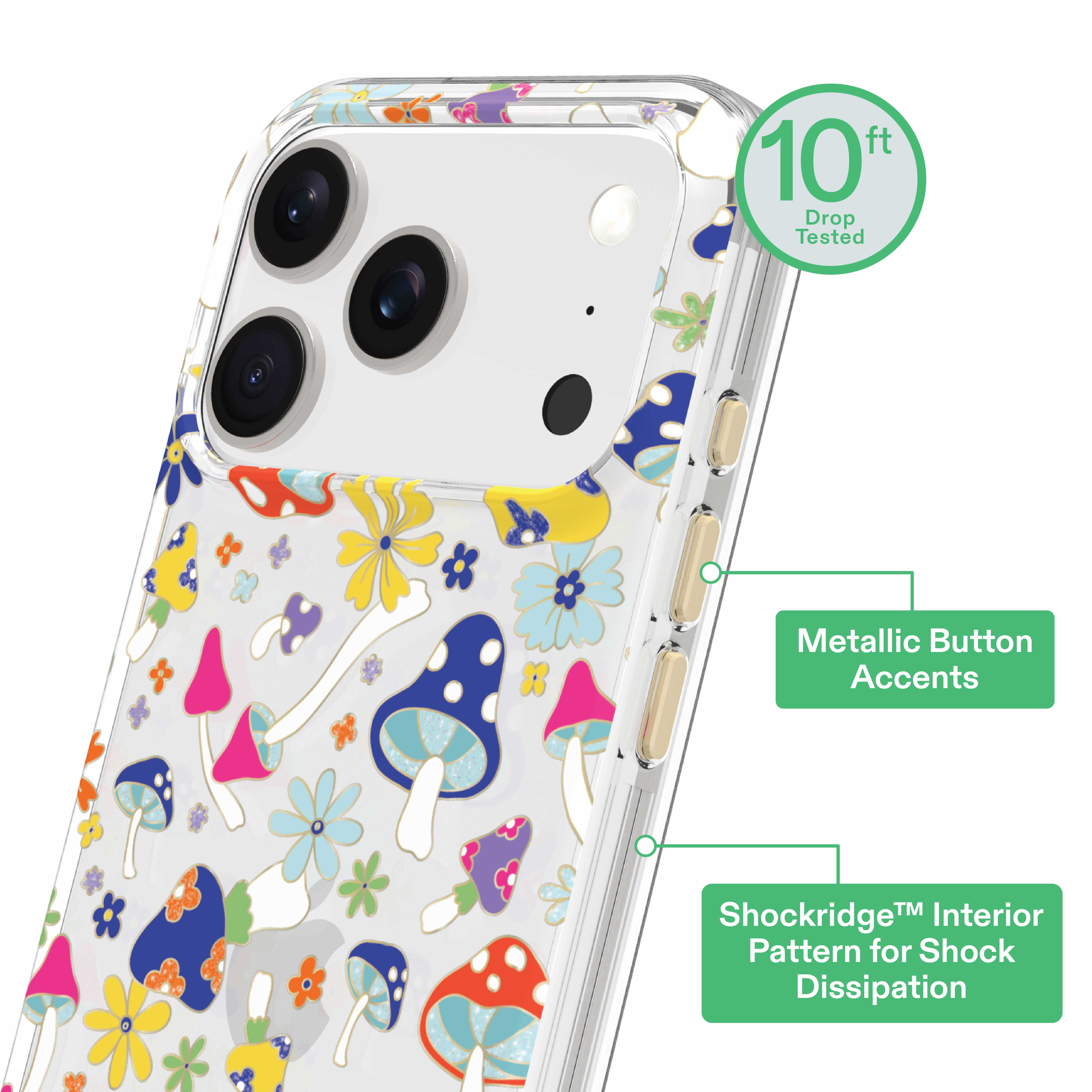onn Phone Case for iPhone 17 Pro Max - Multicolor Mushroom