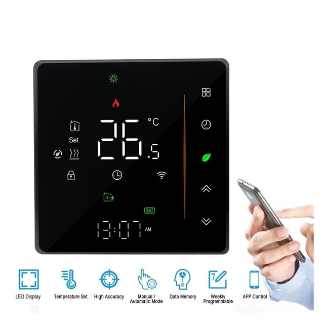 WiFi Smart Thermostat Temperature Controller For Electronics/Water/Gas Boiler Floor Ground Heating Works ,Easy to Install