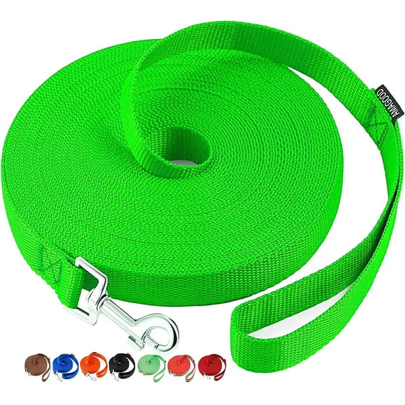 shiyou-Dog/Puppy Obedience Recall Training Agility Lead-15 ft 20 ft 30 ft 50 ft Long Leash-for Dog Training,Tie Out,Play,Safety,Camping (20 feet, Green)