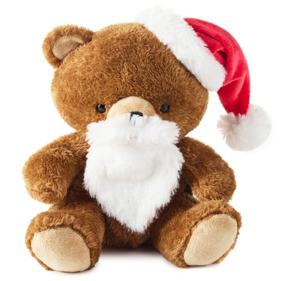 Hallmark Christmas Bear Plush (in Santa Beard and Hat), 8" H