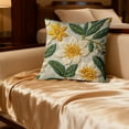 thumbnail image 6 of Antqov Embroidered Throw Pillow Covers 18x18" Cute Sunflower Spring Decorative Pillowcases Square Floral Pillow Cushion Cases for Home Bedroom Living Room Decor, 6 of 6
