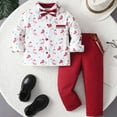 thumbnail image 2 of CUZIBR Boys Christmas Suit Two Piece Christmas Little Tuxedo Boys Suit Outfits Sets Comfort Dailywear For Toddler, 2 of 9