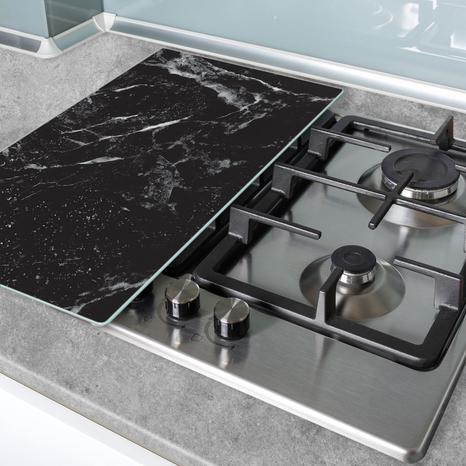 CounterArt Black Marble Design Cutting Board/Instant Counter