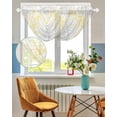 thumbnail image 3 of Waterfall Valances for Windows, Yellow Gray Kitchen Sheer Valance Curtains, Pastoral Botanical Branch Aesthetics Rod Pocket Elegant Swag Valances for Living Room Bedroom, 47.2"x38.5", 2 Panel, 3 of 8