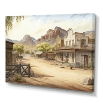 Designart Arizona Wild West Town III Canvas Wall Art