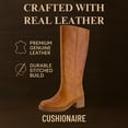 thumbnail image 3 of Cushionaire Sawyer Genuine Leather Tall Chunky Heel Womens Boots - Pull On Casual Knee High Boots for Women, 3 of 22