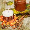 thumbnail image 3 of 1Pcs 4 inch Halloween Candle Ring- Artificial Maple Pumpkin Candle Ring， for Pillar Candle Holder Rustic Wedding Centerpiece Halloween Holiday Home Tabletop Decoration, 3 of 8