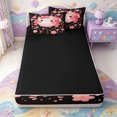 thumbnail image 4 of Manfei Funny Animal Zipper Twin Comforter Sets with Fitted Sheet and 2 Pillowcases,Aquatic Amphibian Axolotl Print Zipper Bedding Set,Black Reversible,4 Pieces, 4 of 7