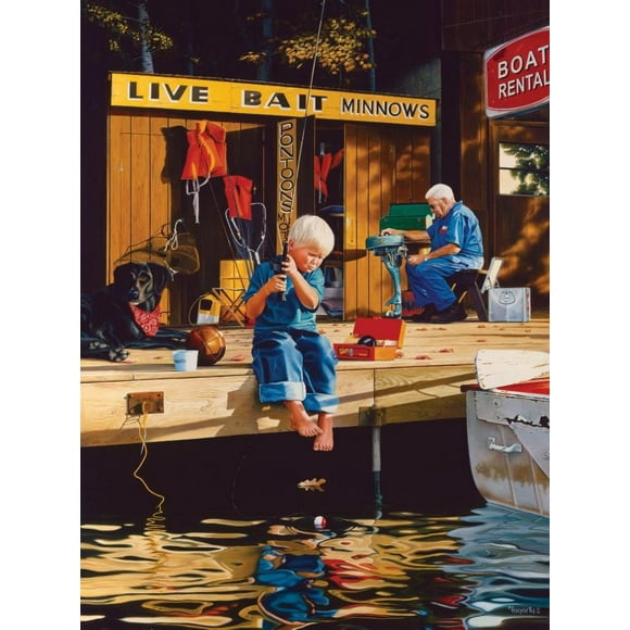 1000 Piece Blueboard Puzzle Terrence Fogarty Sports Lil' Angler