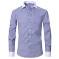 thumbnail image 3 of XDZJLR Chemise Homme Décontractée Business Couleur Unie Col à Revers Manches Longues, 3 of 3