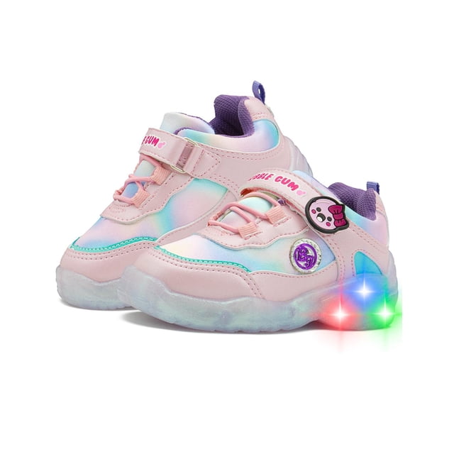 Tenis Luces Niña Bubble Gummers® Emogi Moda Colo Rosa rosa 21