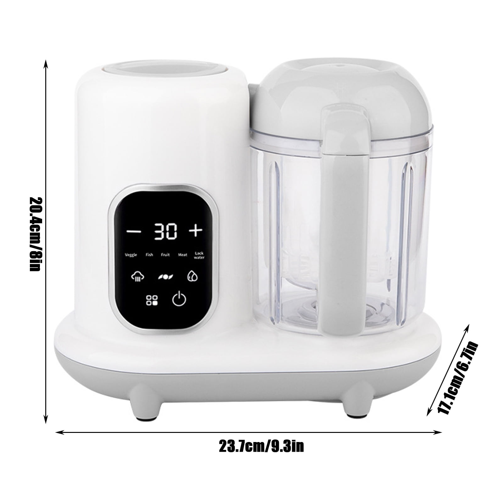 Baby Food Maker, One Step Baby Food Processor Steamer Puree Blender, Multi-Function Steamer Grinder Blender Auto Cooking & Grinding Baby Food Puree Maker, Touch Screen Control, White