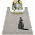 thumbnail image 1 of IGUOHAO Cat Litter Mat Jumbo, Kitty Litter Trapping Mess Mat Premium Durable Soft PVC Rug, No Phthalate, Urine Waterproof, Washable, Scatter Control, Litter Box Pad, 1 of 6