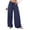 Navy, variant on Vivianyn HD Women's Solid Color Linen-like Wide Leg Pants, Drawstring Elastic Waist Casual Trousers,Light Blue,Size S-XXL
