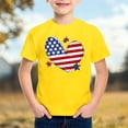 thumbnail image 2 of KHONTS Americans Flag Shirt Toddler Kids Boys Girls USA Flag Heart Graphic T-Shirt 4th of July Shirt Patriotic Tee Tops,Size 2-12 Years Yellow 110, 2 of 4