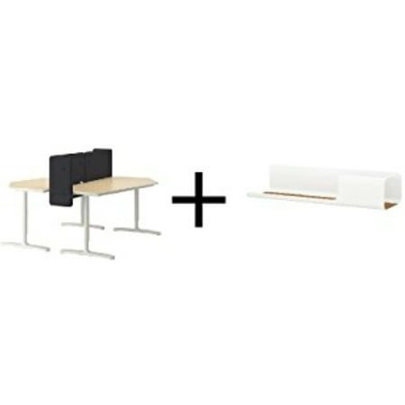 Ikea Desk With Screen Birch Veneer White Desk Organizer White