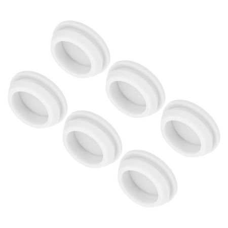 

6pcs Silicone Snap in Locking Hole Plugs 23mm Narrow Groove 2.5mm for Kitchen Waterproof Sealing Plugs White