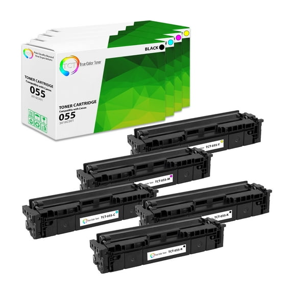 TCT 055 Toner Cartridge 5 Pack - Premium Compatible Replacement for Canon 055
